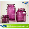 Purple Color Hanging Glass Candle Holder